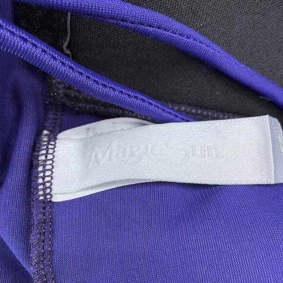 Magicsuit Swimsuit‎ Women 10 Purple Ruched Drape Padded Nylon Spandex 1pc VTG - Picture 8 of 10